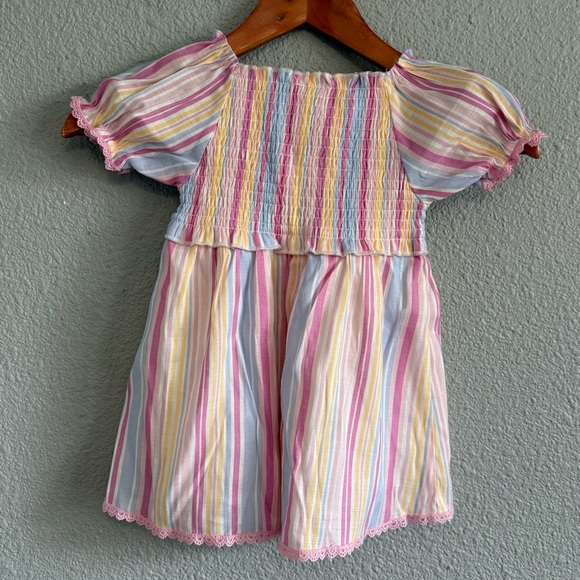 Forever me Smocked Dress Size‎ 5 EUC Rosette Detail - Picture 3 of 4